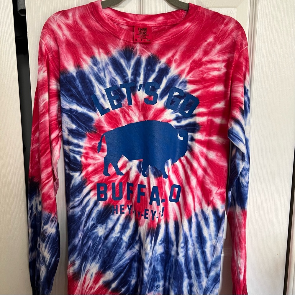 Buffalo Bills Tie Dye Long-Sleeve Tee Red & Blue